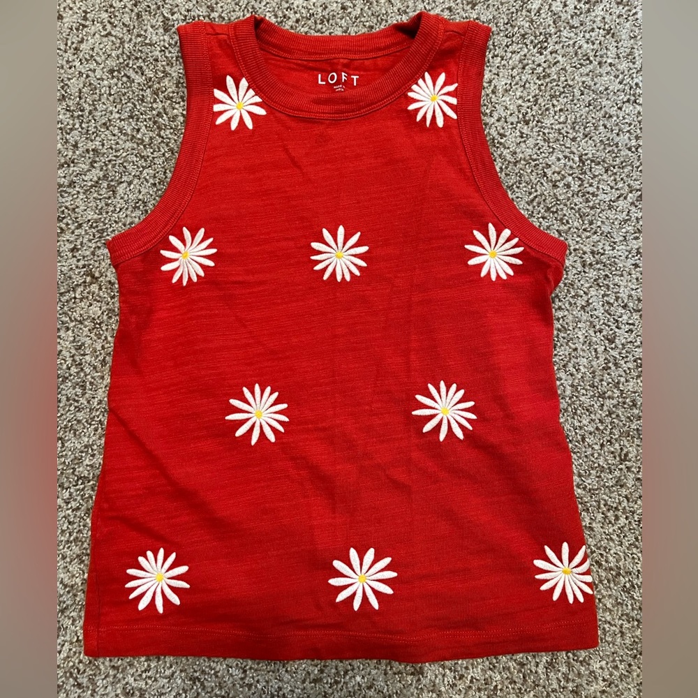 Loft sleeveless blouse embroidered